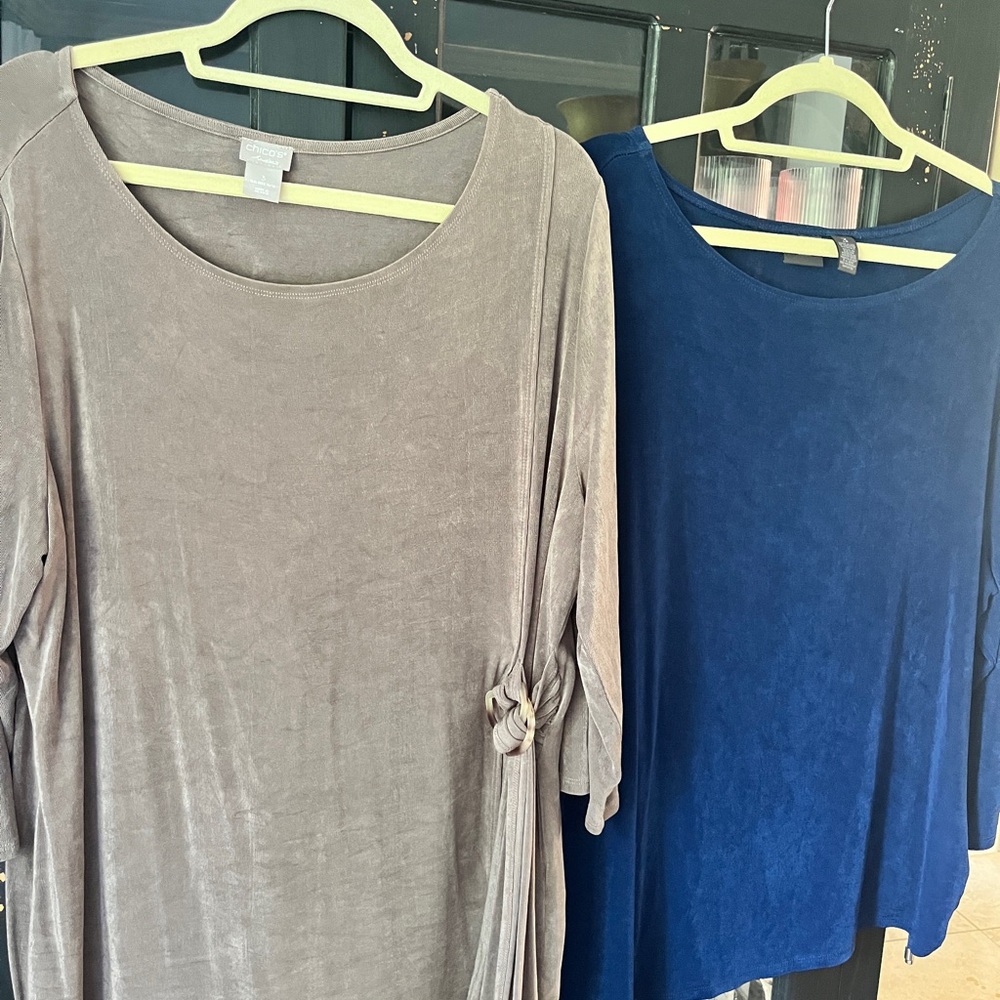 Chico's Tan and Blue Women's Tunics